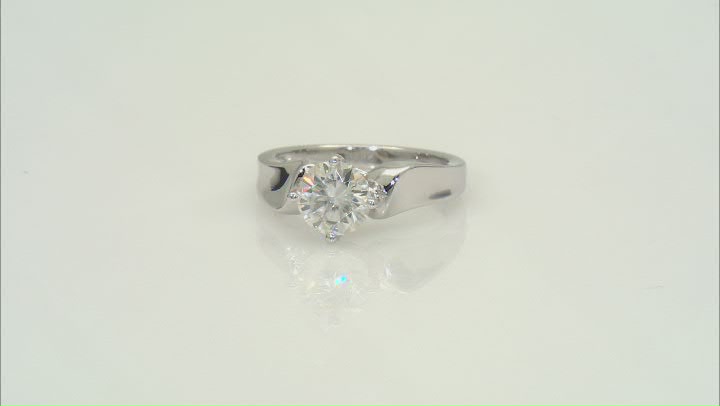 Moissanite Platineve Solitaire Ring 1.50ct DEW. Video Thumbnail
