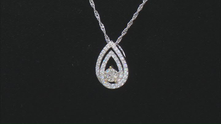 Yellow And Colorless Moissanite Platineve Pendant 1.01ctw DEW Video Thumbnail