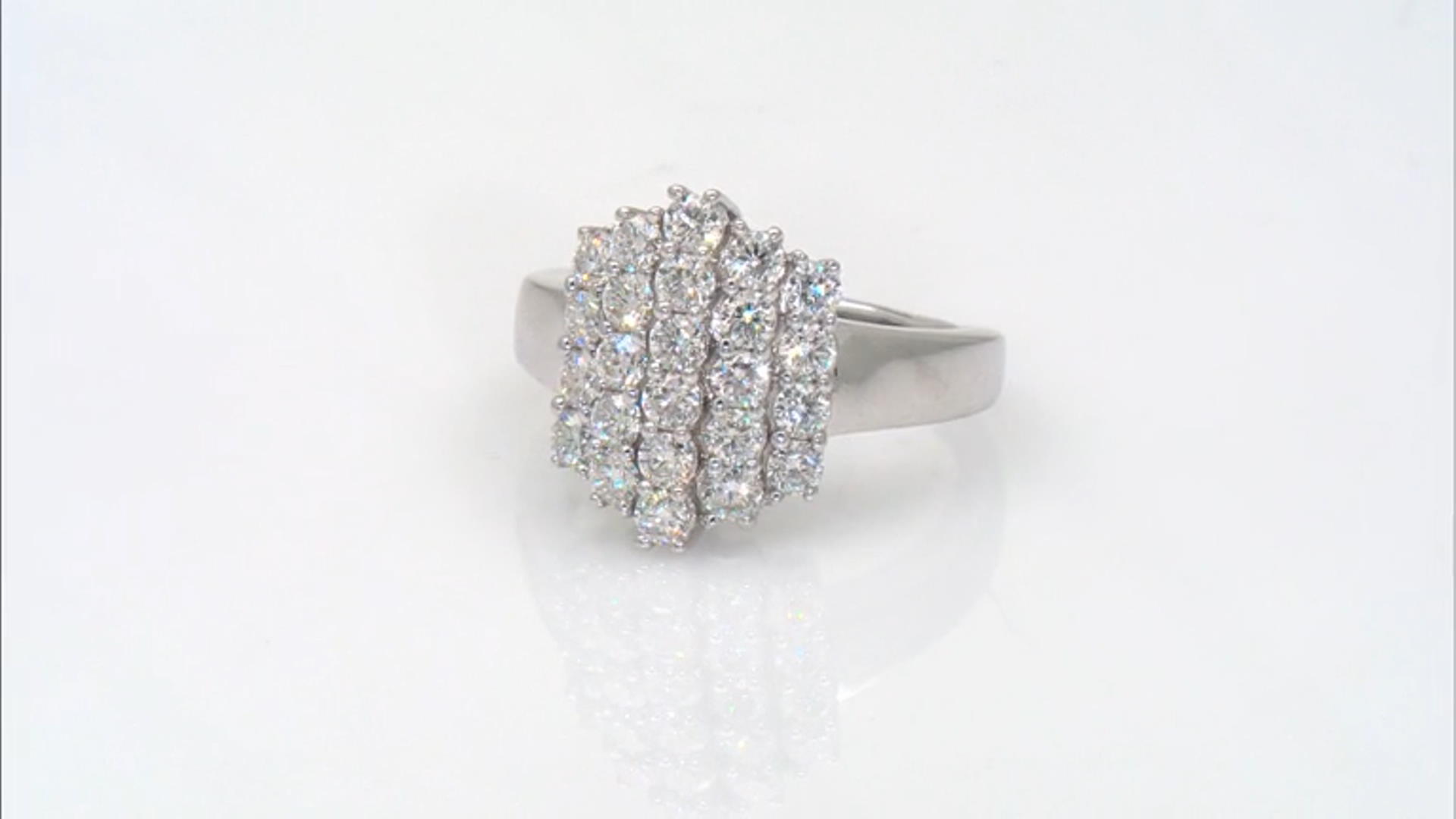 Moissanite Platineve Cluster Ring 1.44ctw DEW Video Thumbnail