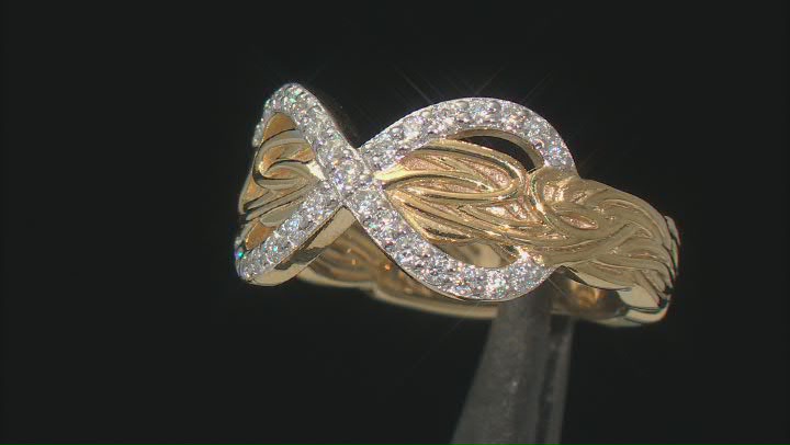 Moissanite 14k Yellow Gold Over Silver Ring .42ctw DEW. Video Thumbnail