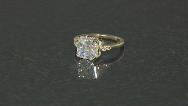 Moissanite 14k Yellow Gold Over Silver Ring 3.98ctw DEW. Video Thumbnail