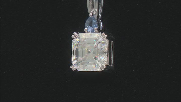 Moissanite And Tanzanite Platineve Pendant With Chain 3.92ct DEW. Video Thumbnail