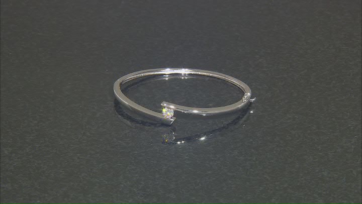 Moissanite Platineve Oval Bangle Bracelet .60ct DEW. Video Thumbnail