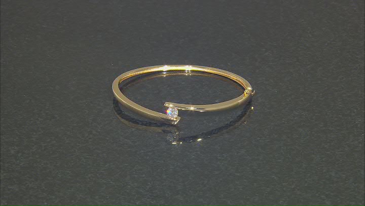 Moissanite 14k Yellow Gold Over Silver Oval Bangle Bracelet .60ct DEW. Video Thumbnail