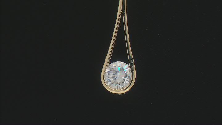 Moissanite 14k Yellow Gold Over Silver Pendant 1.50ct DEW Video Thumbnail