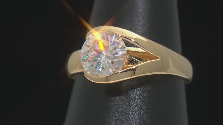 Moissanite 14k Yellow Gold Over Silver Ring 1.50ct DEW Video Thumbnail