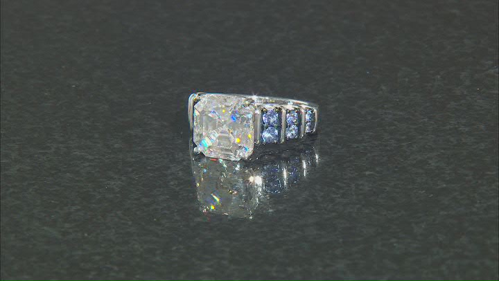 Moissanite And Tanzanite Platineve Ring 10.41ctw DEW Video Thumbnail