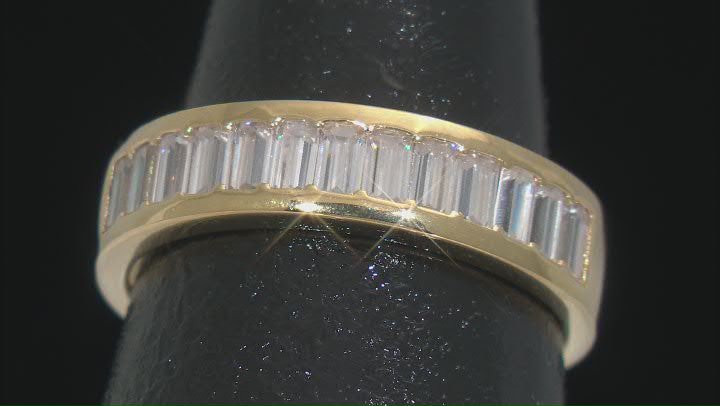 Moissanite 14k Yellow Gold Over Silver Band Ring 1.30ctw DEW. Video Thumbnail