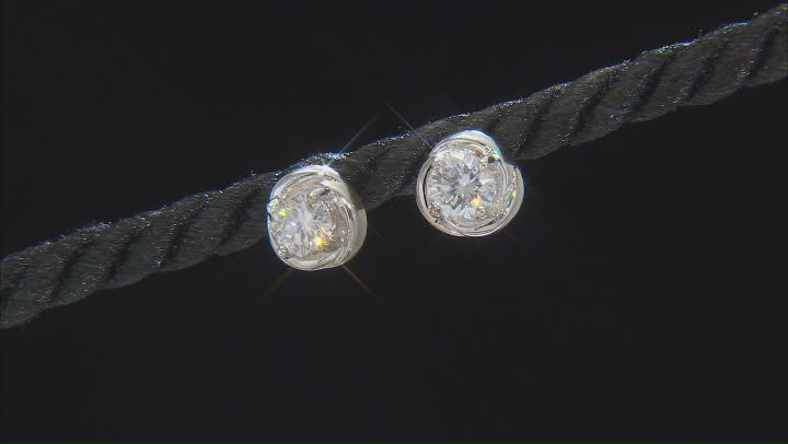 Moissanite Platineve Stud Earrings and Pendant Set 1.80ctw DEW. Video Thumbnail