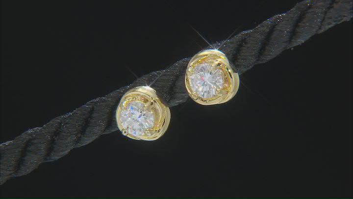 Moissanite 14k Yellow Gold Over Silver Stud Earrings and Pendant Set 1.80ctw DEW. Video Thumbnail