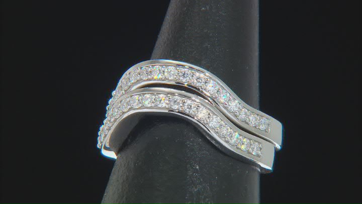 Moissanite Platineve Set Of Two Rings .72ctw DEW Video Thumbnail