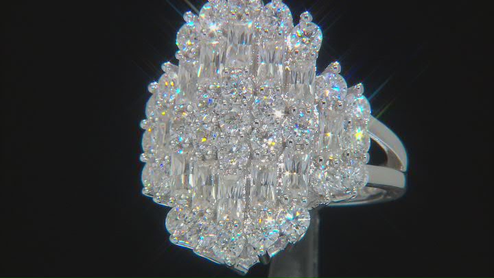 Moissanite Platineve Cocktail Ring 2.82ctw DEW. Video Thumbnail