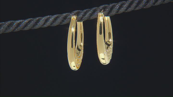Moissanite 14k Yellow Gold Over Silver Hoop Earrings .60ctw DEW Video Thumbnail