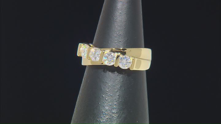 Moissanite 14k Yellow Gold Over Silver Band Ring .92ctw DEW. Video Thumbnail