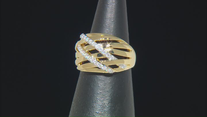 Moissanite 14k Yellow Gold Over Silver Ring .52ctw DEW. Video Thumbnail