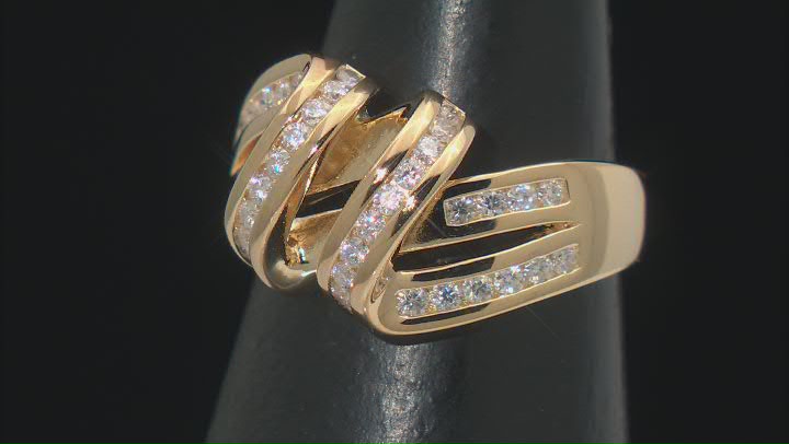 Moissanite 14k Yellow Gold Over Silver Ring .80ctw DEW. Video Thumbnail