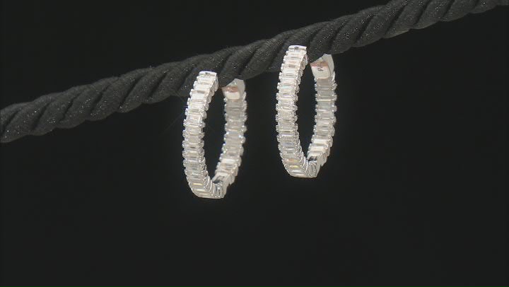 Moissanite Platineve Hoop Earrings 2.50ctw DEW. Video Thumbnail