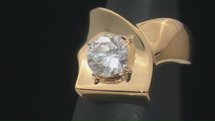 Moissanite 14k Yellow Gold Over Silver Ring 1.90ct DEW. Video Thumbnail