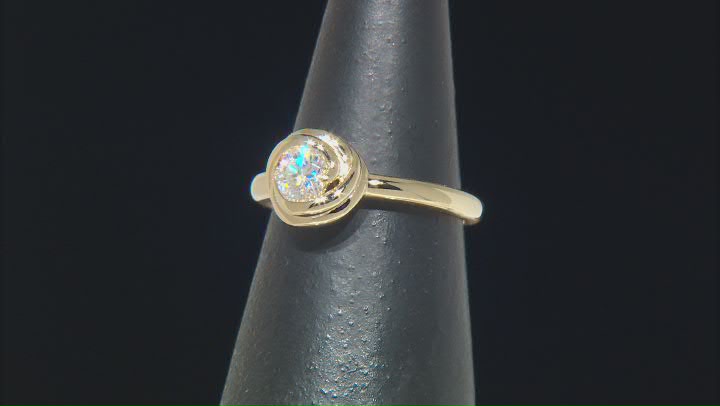 Moissanite 14k Yellow Gold Over Silver Solitaire Ring .50ct DEW. Video Thumbnail