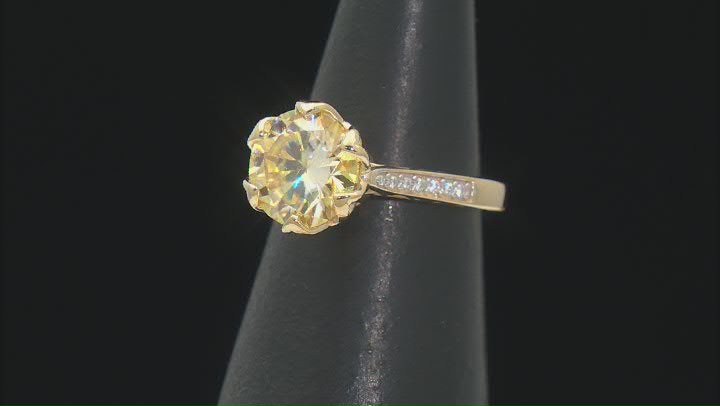 Multi Color Moissanite And Sapphire 14k Yellow Gold Over Silver 3.80ctw DEW. Video Thumbnail