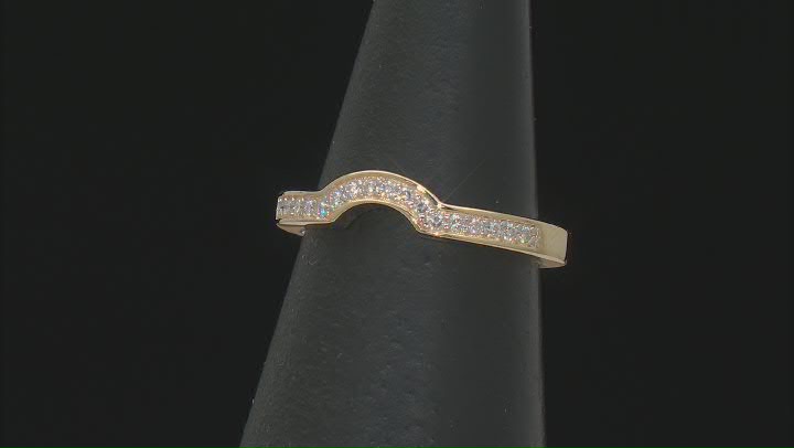 Moissanite 14k Yellow Gold Over Silver Band Ring .18ctw DEW Video Thumbnail