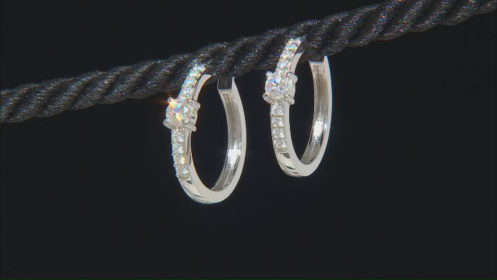 Moissanite Platineve Hoop Earrings .78ctw DEW Video Thumbnail