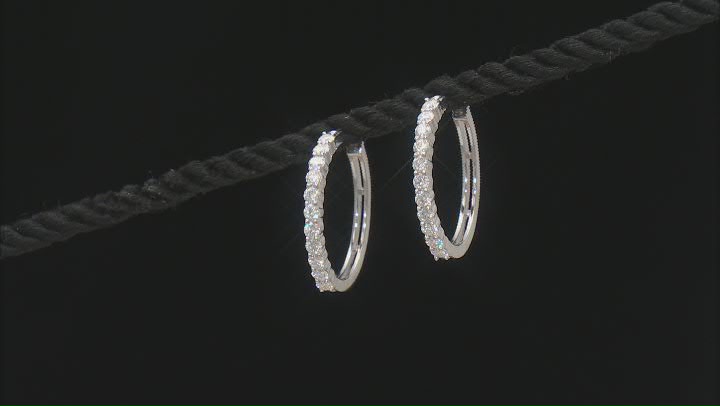 Moissanite Platineve Hoop Earrings 1.10ctw DEW Video Thumbnail