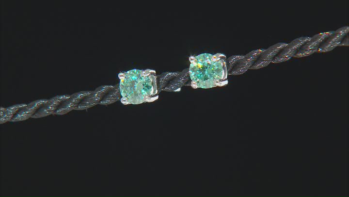 Green Moissanite Platineve Earrings And Pendant Set 1.50ctw DEW. Video Thumbnail