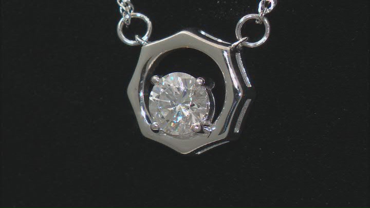 Moissanite Solitaire Platineve Necklace 1.00ct DEW Video Thumbnail