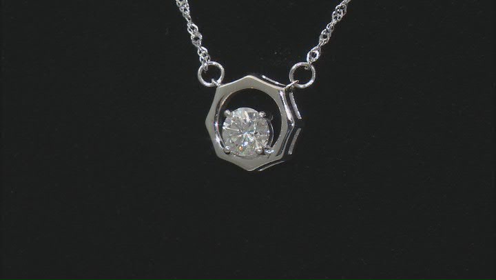 Moissanite Solitaire Platineve Necklace 1.00ct DEW Video Thumbnail