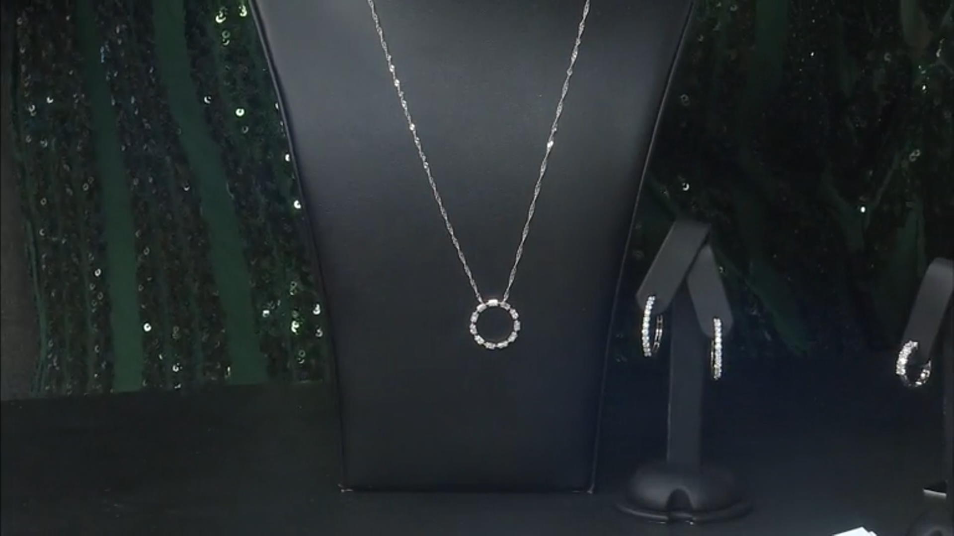 Moissanite Platineve Circle Necklace .77ctw DEW. Video Thumbnail