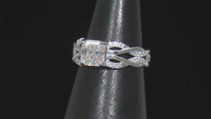 Moissanite Platineve Crossover Ring 2.13ctw DEW. Video Thumbnail