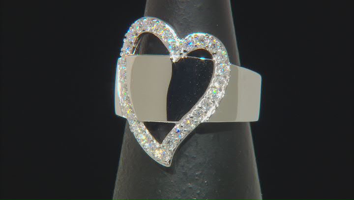 Moissanite Platineve Heart Ring .87ctw DEW. Video Thumbnail