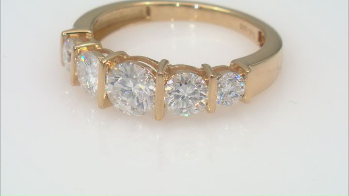 Moissanite 14k Yellow Gold Over Silver Ring 1.58ctw DEW. Video Thumbnail