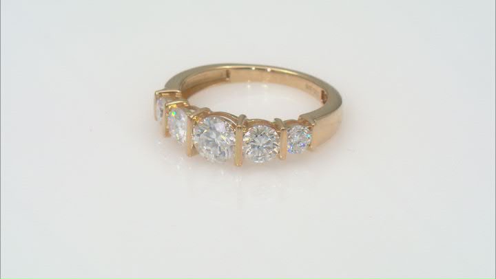 Moissanite 14k Yellow Gold Over Silver Ring 1.58ctw DEW. Video Thumbnail