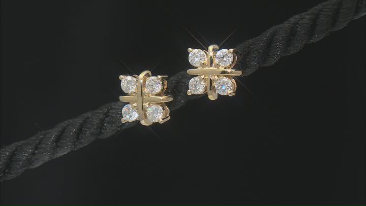 Moissanite 14k Yellow Gold Over Silver Earrings .80ctw DEW. Video Thumbnail