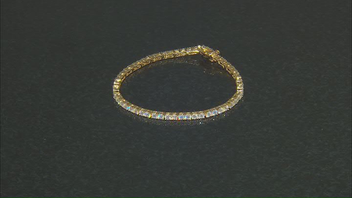 Moissanite 14k Yellow Gold Over Silver Tennis Bracelet 5.50ctw DEW Video Thumbnail