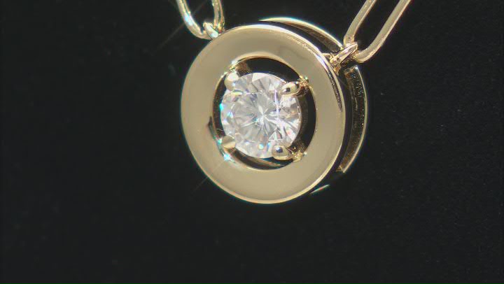 Moissanite 14k Yellow Gold Over Silver Paperclip Necklace .80ct DEW. Video Thumbnail
