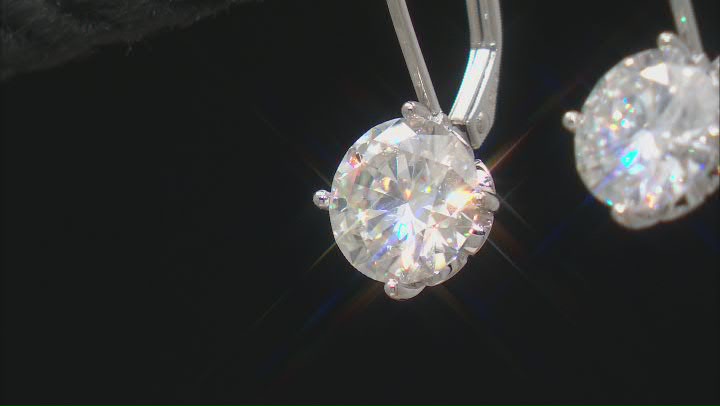 Moissanite Platineve Solitaire Earring 3.80ctw DEW Video Thumbnail