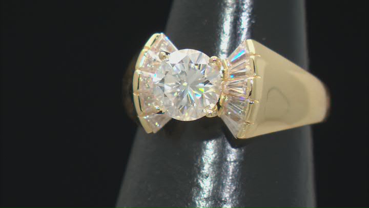 Moissanite 14k Yellow Gold Over Silver Ring 1.70ctw DEW Video Thumbnail