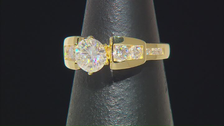 Moissanite 14k Yellow Gold Over Silver Ring 1.84ctw DEW Video Thumbnail