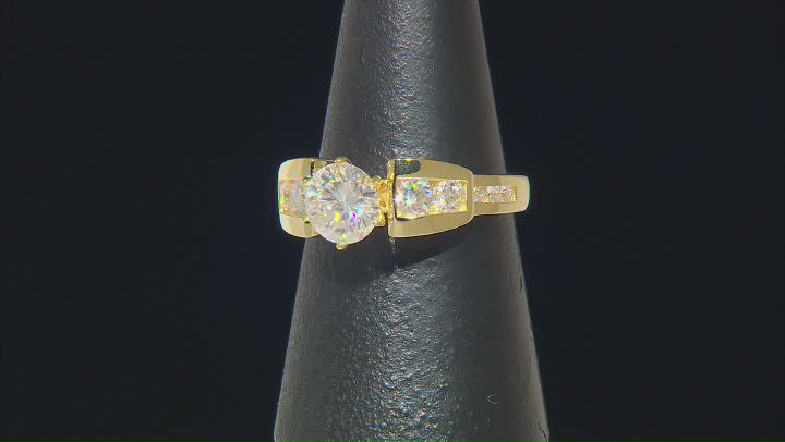 Moissanite 14k Yellow Gold Over Silver Ring 1.84ctw DEW Video Thumbnail