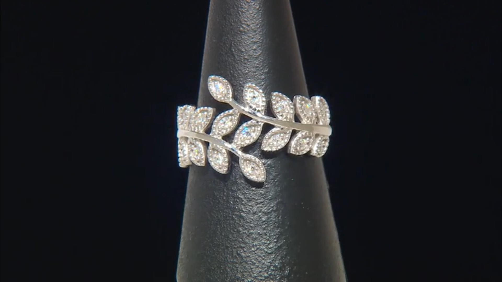 Moissanite Platineve Bypass Ring .36ctw DEW Video Thumbnail
