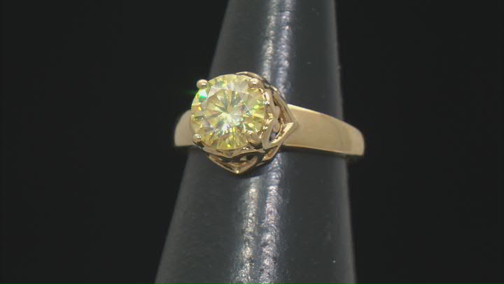 Yellow Moissanite 14k Yellow Gold Over Silver Ring 1.90ct DEW. Video Thumbnail
