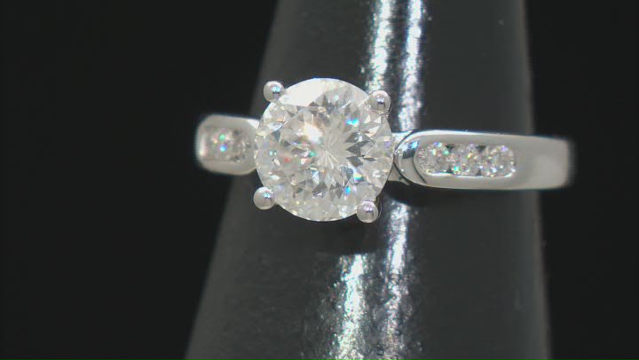 Moissanite Inferno Cut Platineve Engagement Ring 2.35ctw DEW. Video Thumbnail