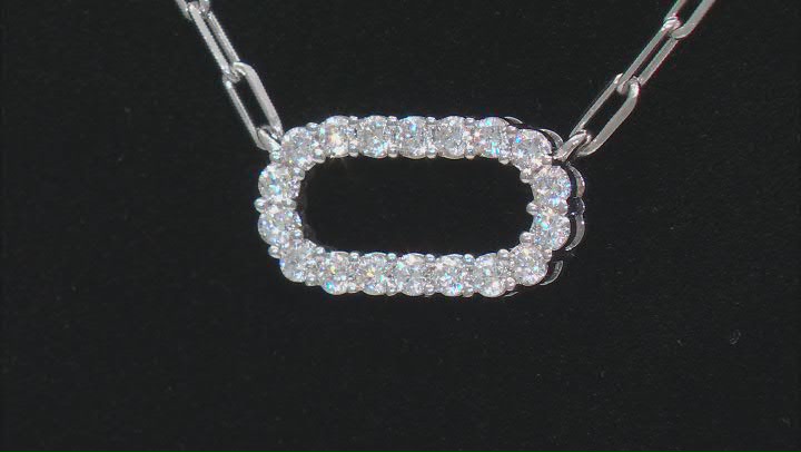 Moissanite Platineve Paperclip Necklace .54ctw DEW. Video Thumbnail
