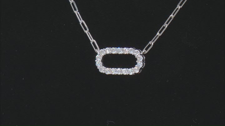 Moissanite Platineve Paperclip Necklace .54ctw DEW. Video Thumbnail