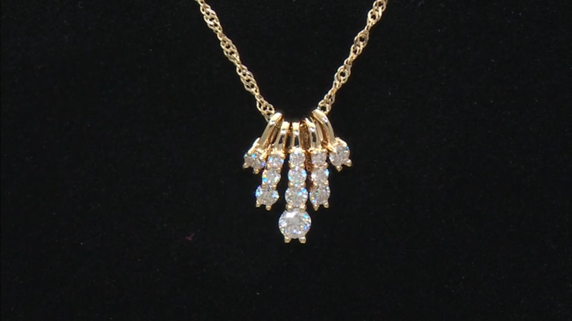 Moissanite 14k Yellow Gold Over Silver Pendant .61ctw DEW Video Thumbnail