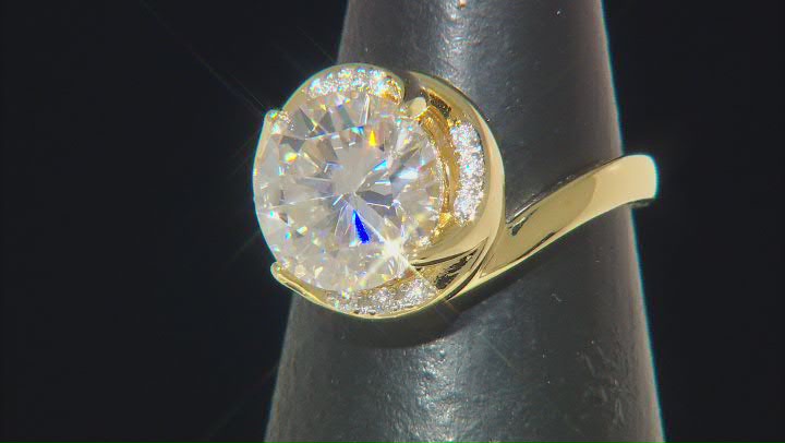 Moissanite 14k Yellow Gold Over Silver Ring 3.72ctw DEW. Video Thumbnail