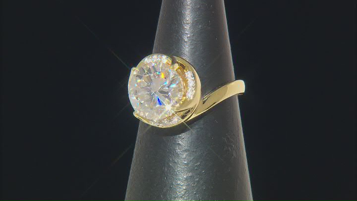 Moissanite 14k Yellow Gold Over Silver Ring 3.72ctw DEW. Video Thumbnail